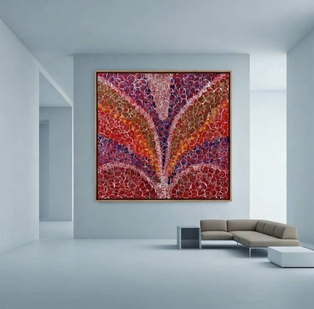 Pintura abstrata intuitiva utiliza ferramentas exclusivas para propor reflexão e bem-estar visual